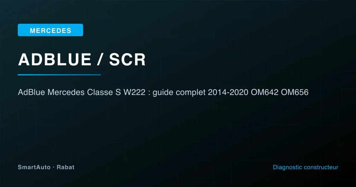 AdBlue / SCR sur Mercedes Classe S W222 — diagnostic XENTRY et réparation à SmartAuto Rabat