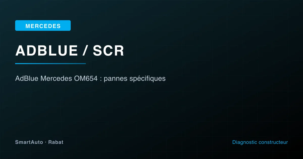 Illustration article : adblue mercedes om654 : pannes spécifiques — SmartAuto Rabat