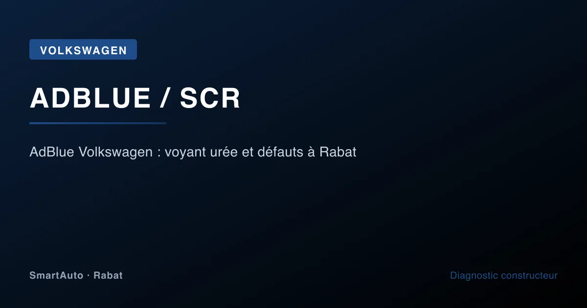 Réservoir AdBlue et pompe SCR sur Volkswagen en intervention SmartAuto Rabat