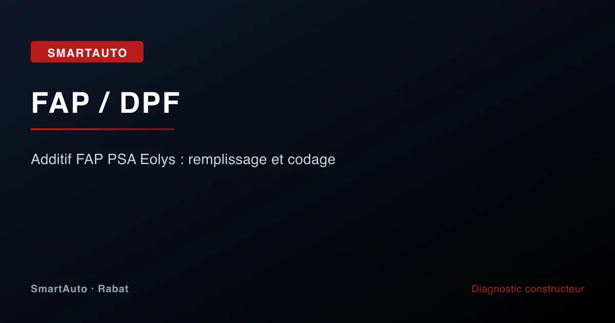 Photo intervention multimarque chez SmartAuto Rabat — additif fap psa eolys : remplissage et codage