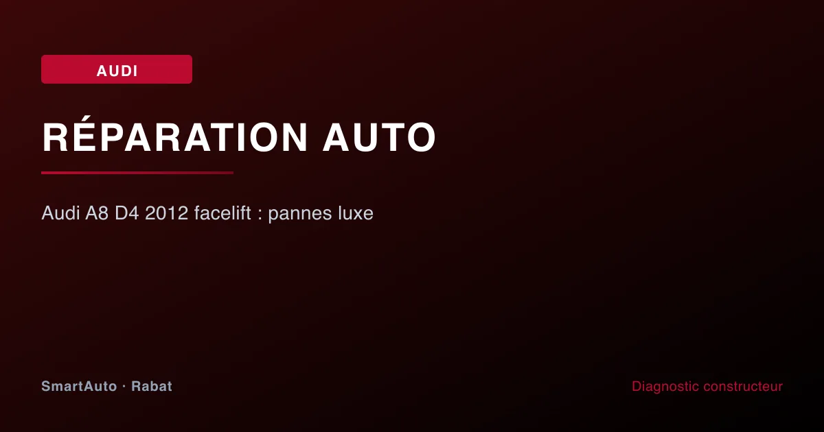 Diagnostic Audi 2012+ à Rabat par SmartAuto — atelier Agdal