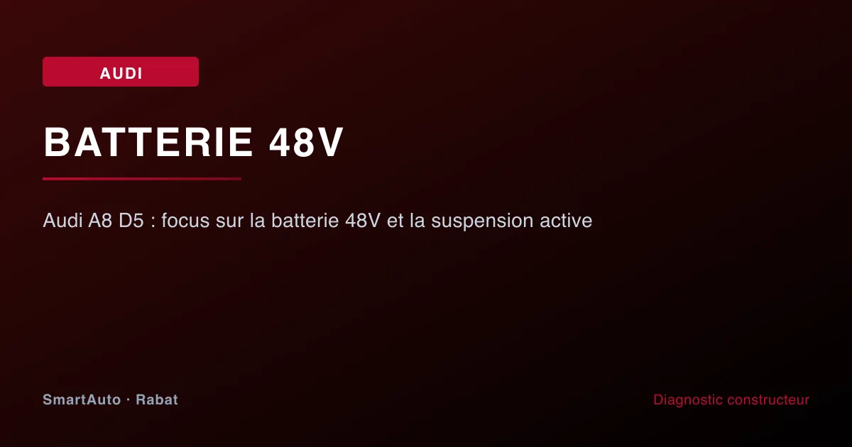 Audi A8 D5 : focus sur la batterie 48V et la suspension active — atelier SmartAuto Rabat batterie 48V Mild Hybrid