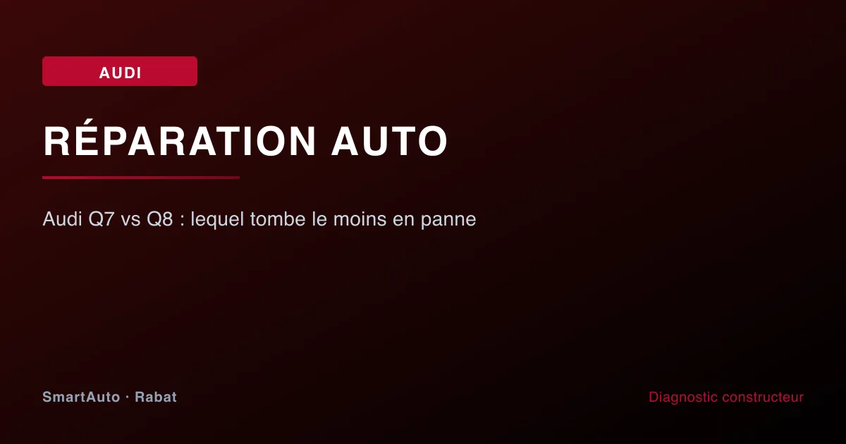 Audi Q7 vs Q8 : lequel tombe le moins en panne