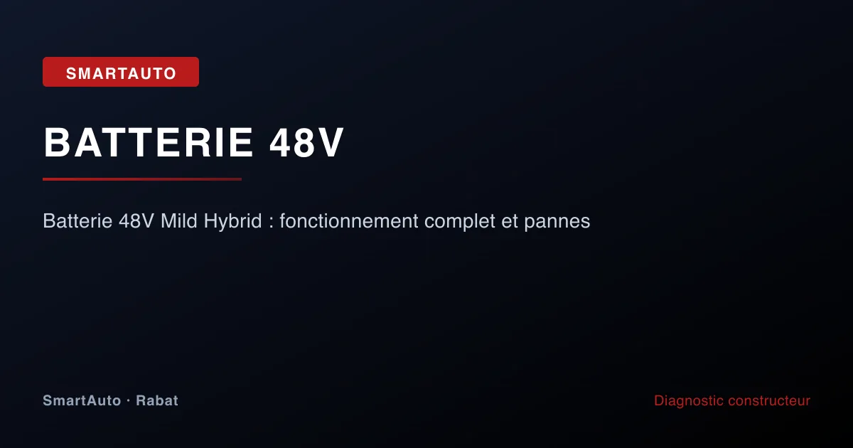 Batterie 48V Mild Hybrid : fonctionnement complet et pannes — atelier SmartAuto Rabat batterie 48V Mild Hybrid