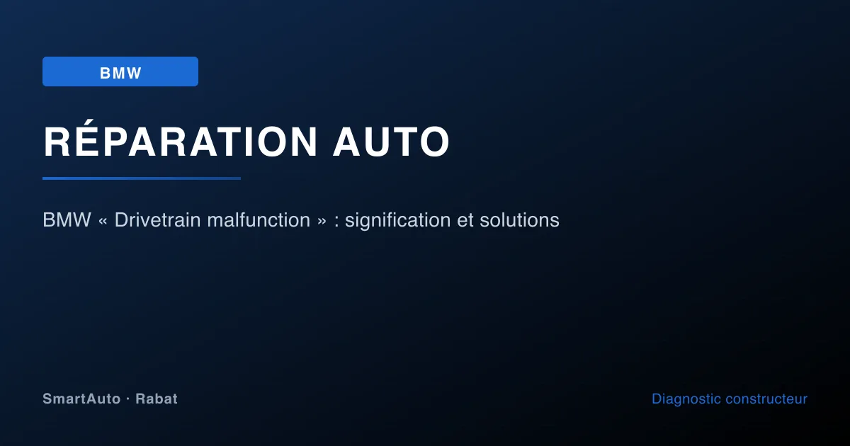 Illustration article : bmw « drivetrain malfunction » : signification et solutions — SmartAuto Rabat
