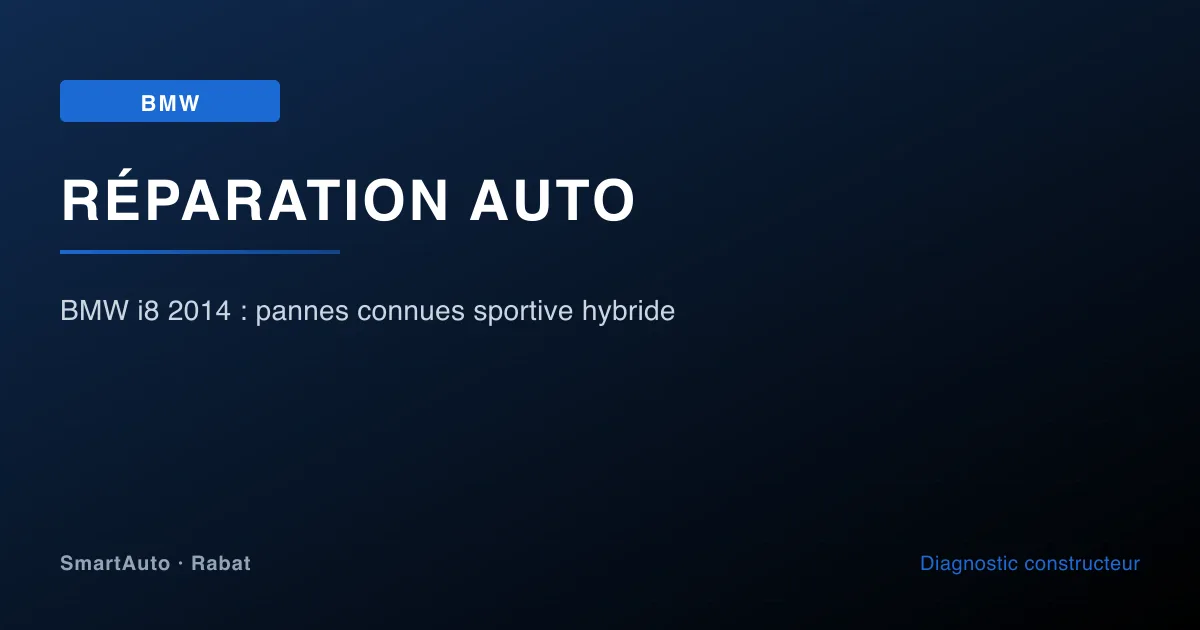 Diagnostic BMW 2012+ à Rabat par SmartAuto — atelier Agdal