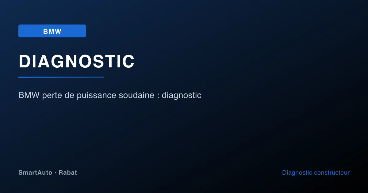 Photo intervention BMW chez SmartAuto Rabat — bmw perte de puissance soudaine : diagnostic