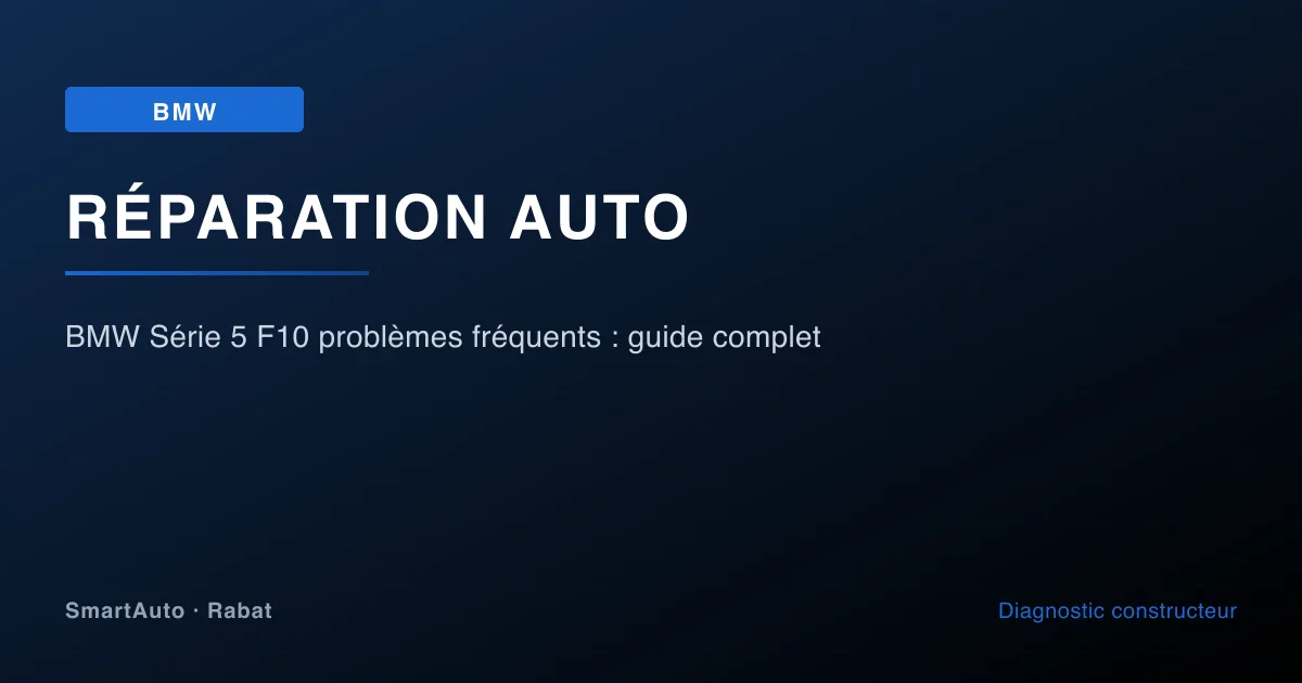Photo intervention BMW chez SmartAuto Rabat — bmw série 5 f10 problèmes fréquents : guide complet