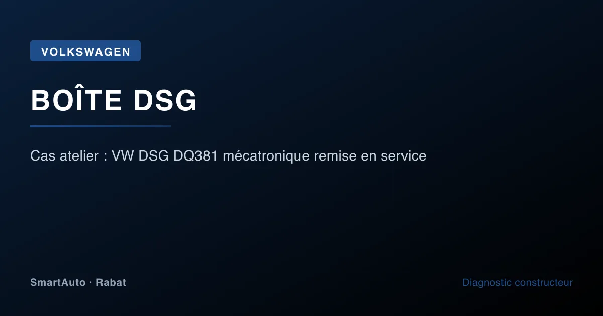 Diagnostic et réparation Volkswagen à Rabat par SmartAuto — atelier Agdal Hay Riad