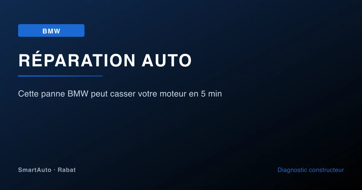Diagnostic et réparation BMW à Rabat par SmartAuto — atelier Agdal Hay Riad