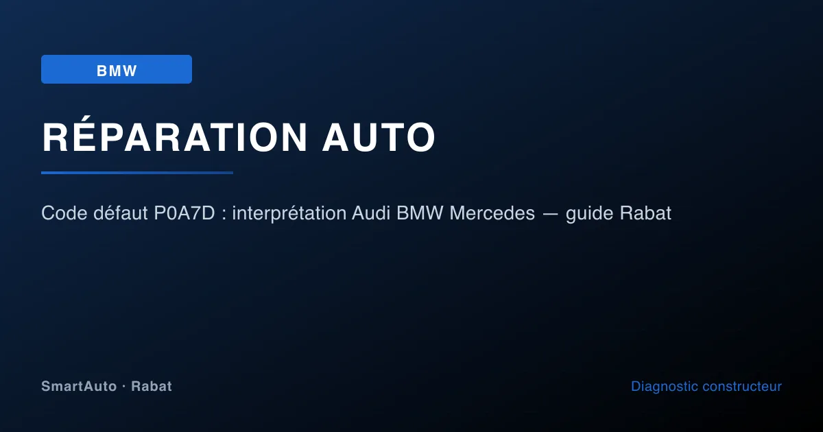 Code défaut P0A7D : interprétation Audi BMW Mercedes — guide Rabat — atelier SmartAuto Rabat