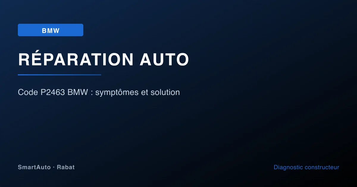 Code P2463 BMW : symptômes et solution