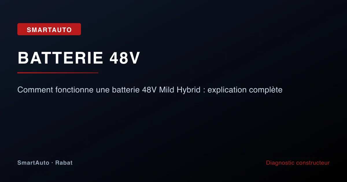 Comment fonctionne une batterie 48V Mild Hybrid : explication complète — atelier SmartAuto Rabat