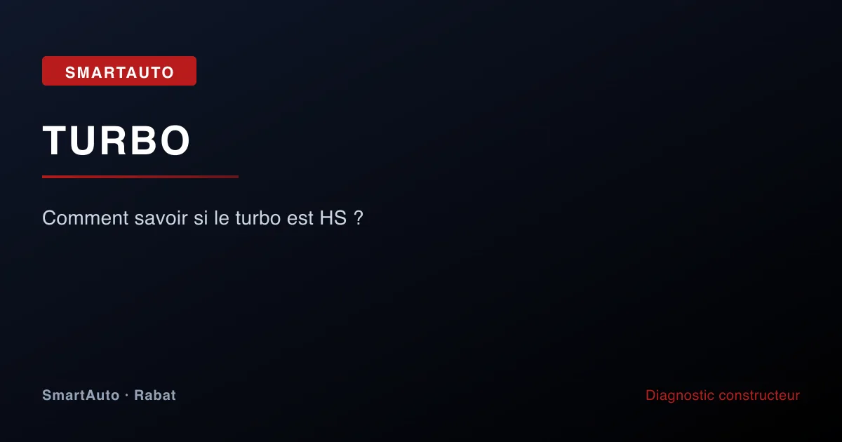 Illustration article : comment savoir si le turbo est hs ? — SmartAuto Rabat