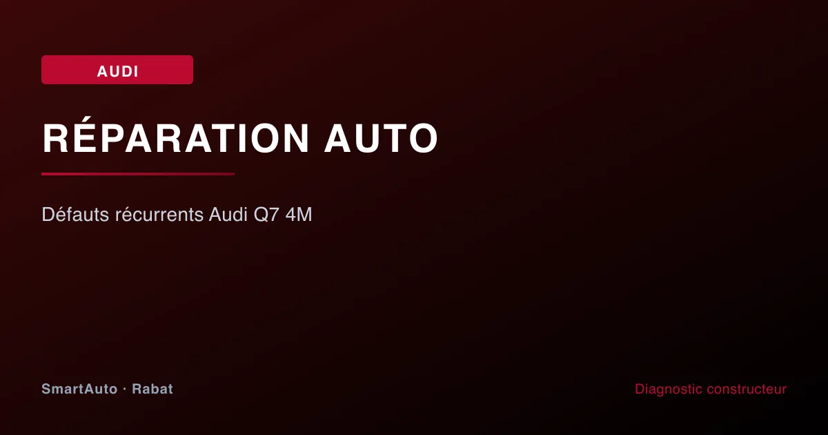 Diagnostic et réparation Audi à Rabat par SmartAuto — atelier Agdal Hay Riad