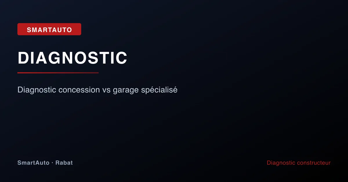 Illustration article : diagnostic concession vs garage spécialisé — SmartAuto Rabat