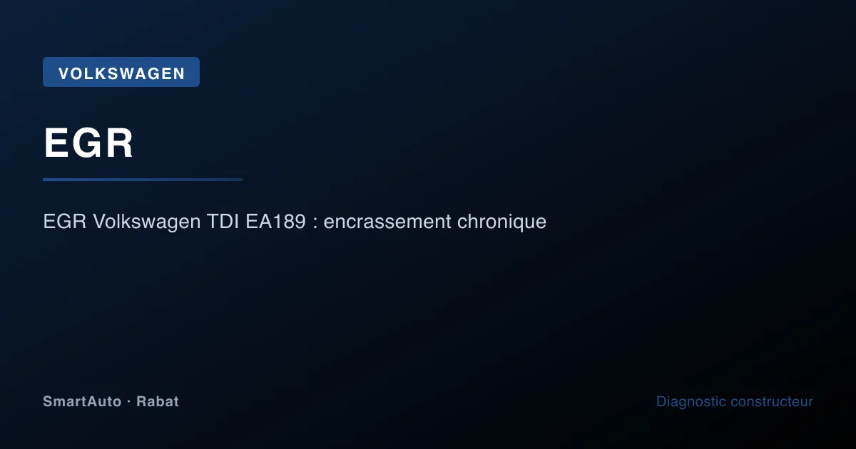 Photo intervention Audi/VW/Porsche chez SmartAuto Rabat — egr volkswagen tdi ea189 : encrassement chronique
