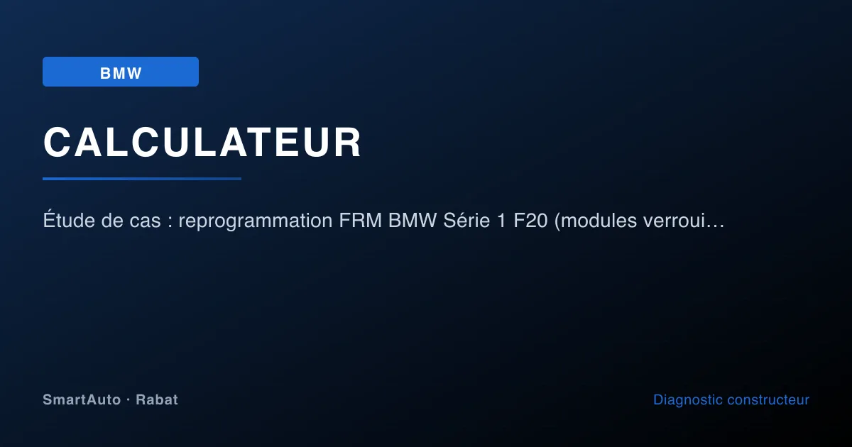 Préachat / Diagnostic à Rabat par SmartAuto — atelier Agdal Hay Riad