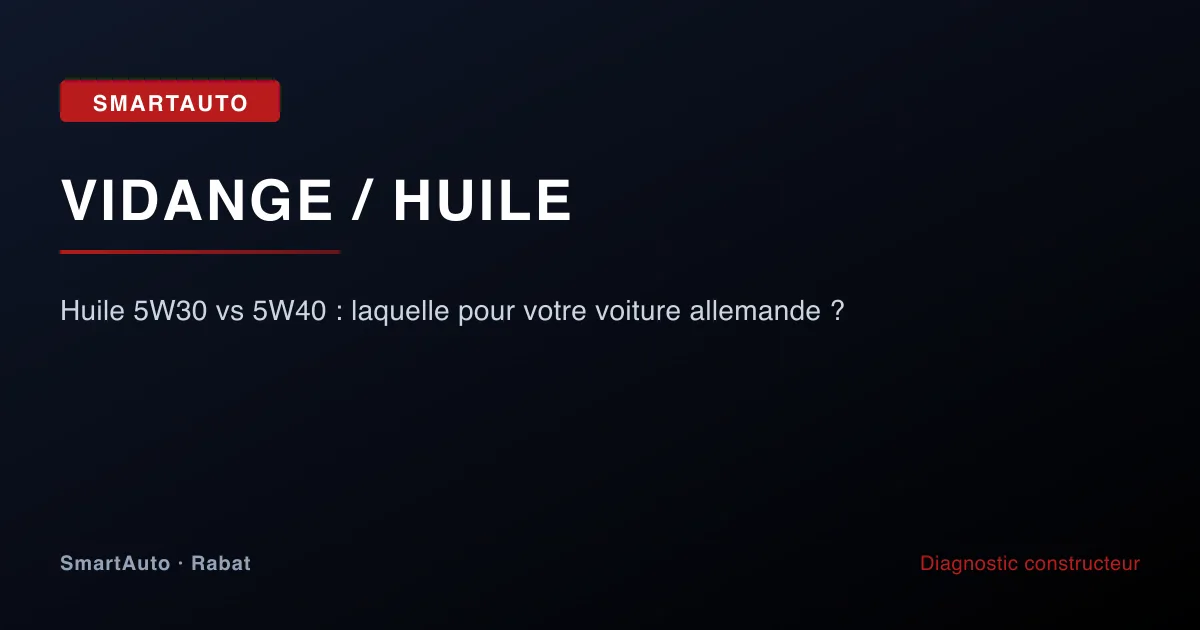 Huile 5W30 vs 5W40 : laquelle pour votre voiture allemande ?