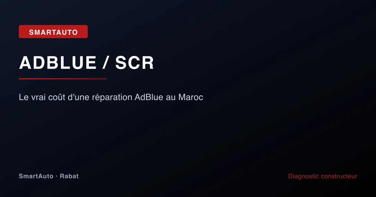 Le vrai coût d'une réparation AdBlue au Maroc