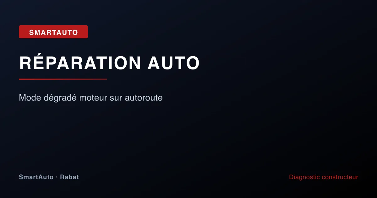 Mode dégradé moteur sur autoroute — atelier SmartAuto Rabat Agdal véhicules allemands
