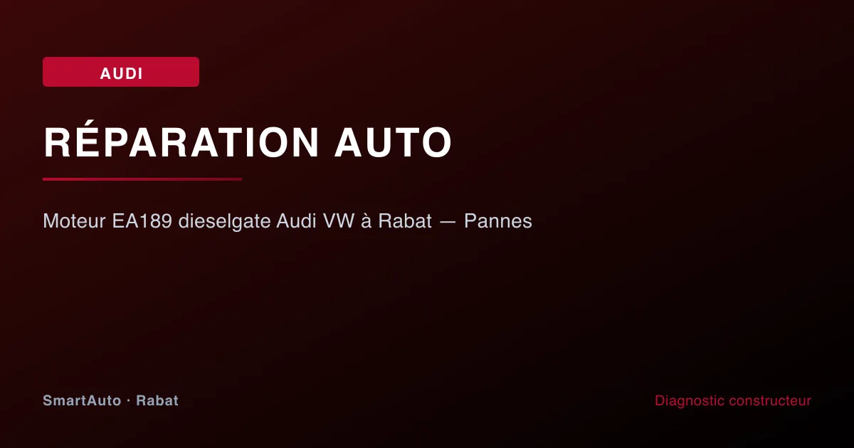 Moteur EA189 2.0 TDI VW en intervention à SmartAuto Rabat