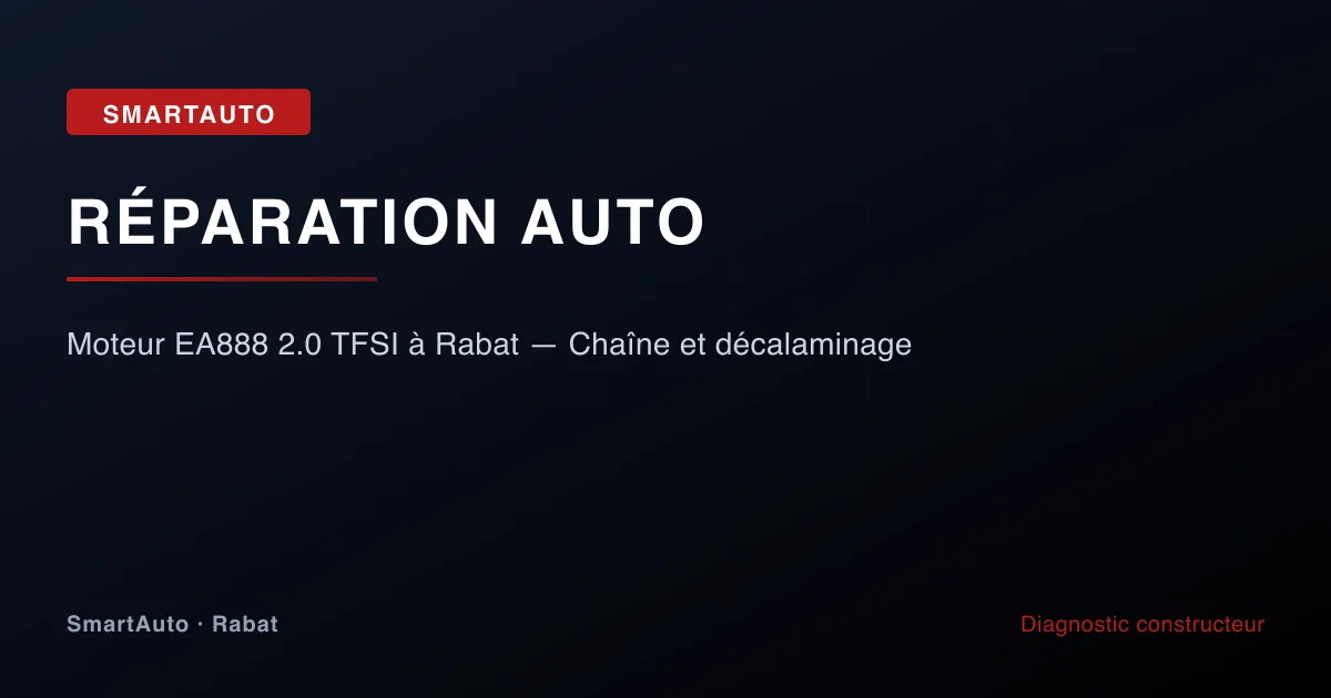 Moteur EA888 2.0 TFSI en intervention chaîne à SmartAuto Rabat