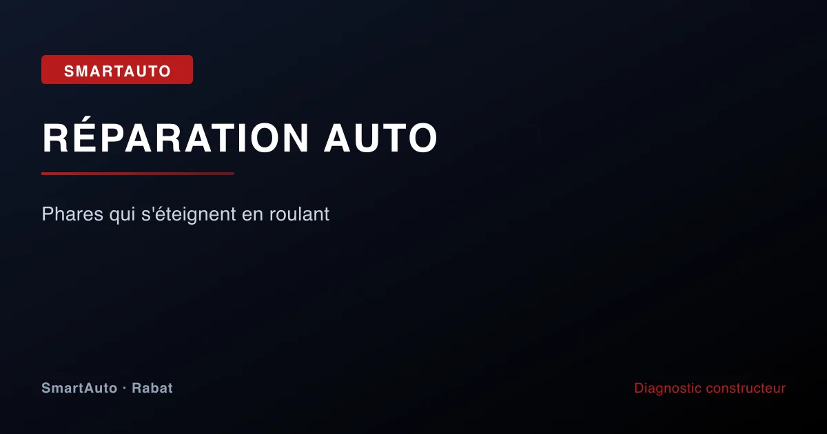 Phares qui s'éteignent en roulant — atelier SmartAuto Rabat Agdal véhicules allemands