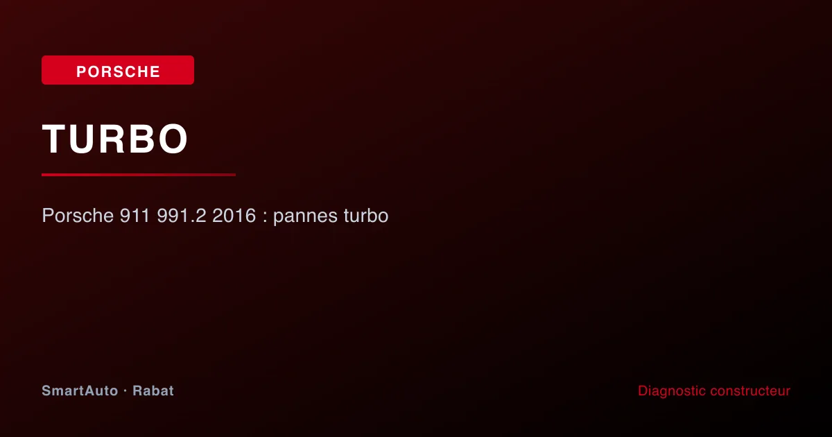 Diagnostic Porsche 2012+ à Rabat par SmartAuto — atelier Agdal