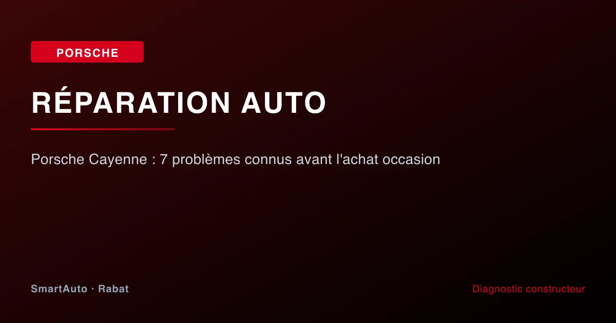 Porsche Cayenne : 7 problèmes connus avant l'achat occasion