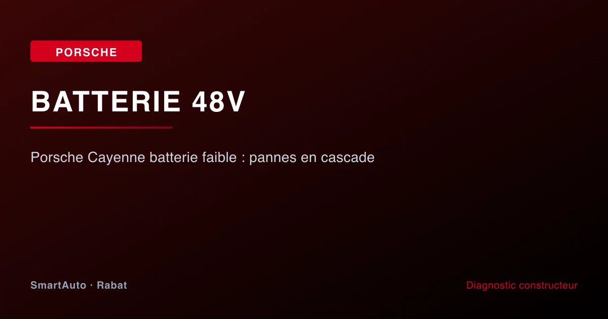 Photo intervention Audi/VW/Porsche chez SmartAuto Rabat — porsche cayenne batterie faible : pannes en cascade