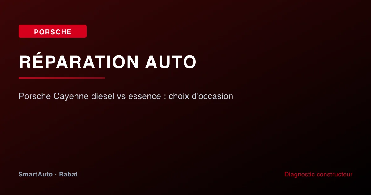 Diagnostic et réparation Porsche à Rabat par SmartAuto — atelier Agdal Hay Riad