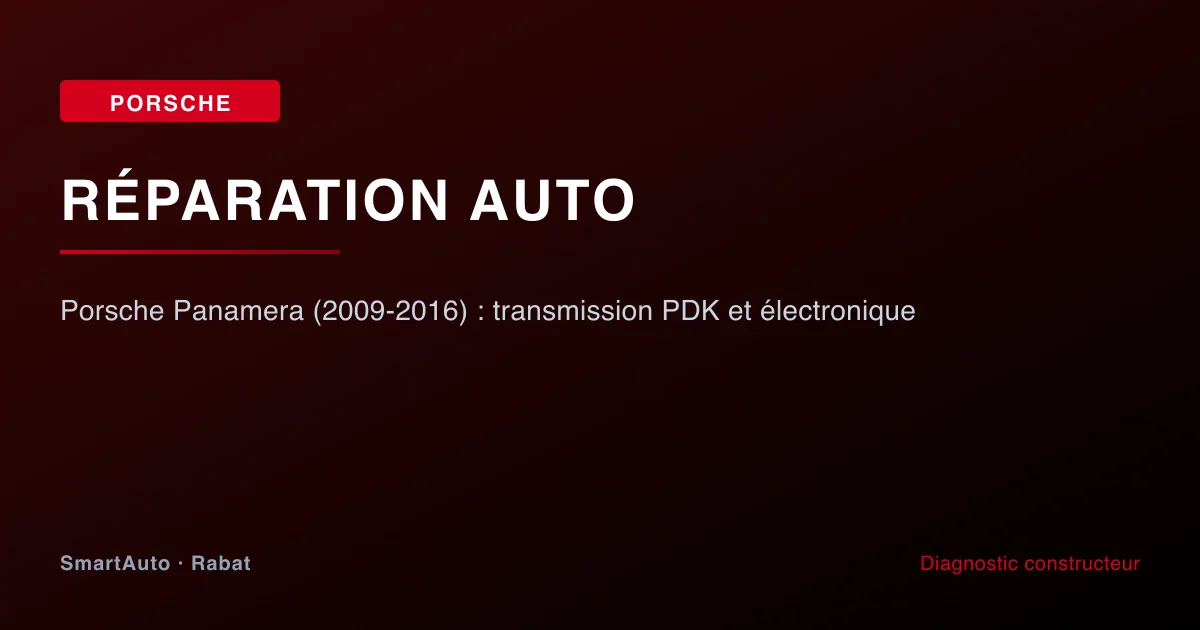 Porsche Panamera (2009-2016) : transmission PDK et électronique — atelier SmartAuto Rabat Agdal véhicules allemands