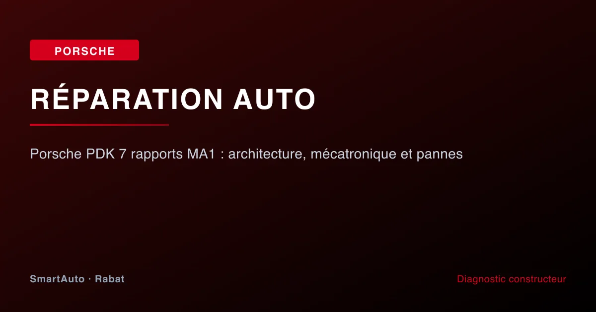 Porsche PDK 7 rapports MA1 : architecture, mécatronique et pannes — atelier SmartAuto Rabat