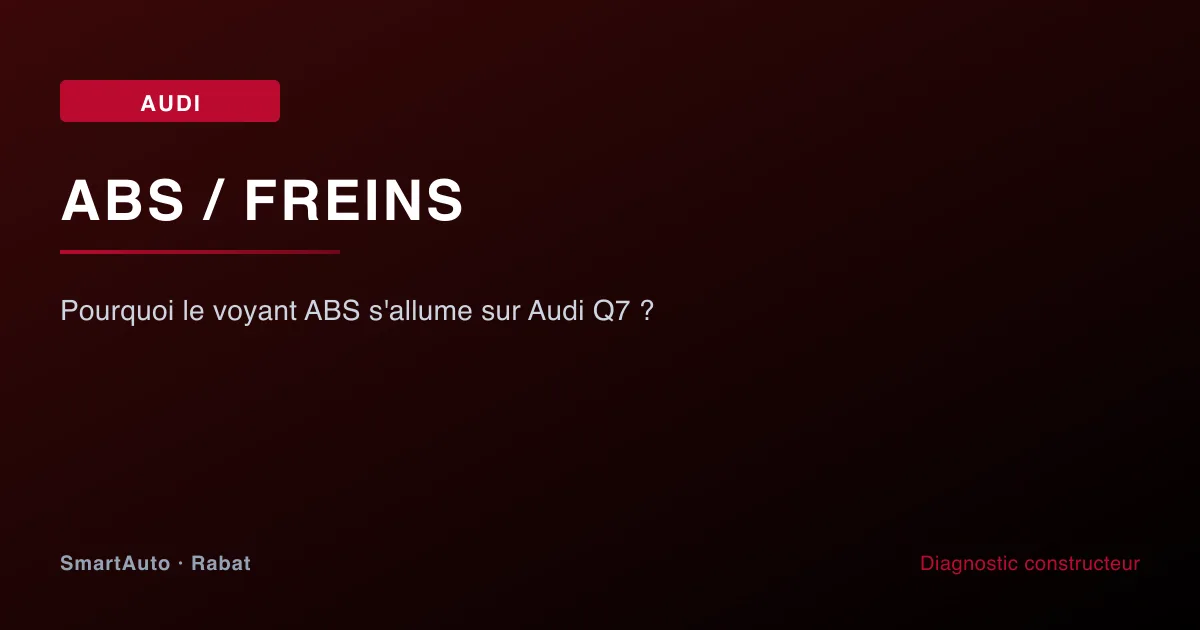 Pourquoi le voyant ABS s'allume sur Audi Q7 ?