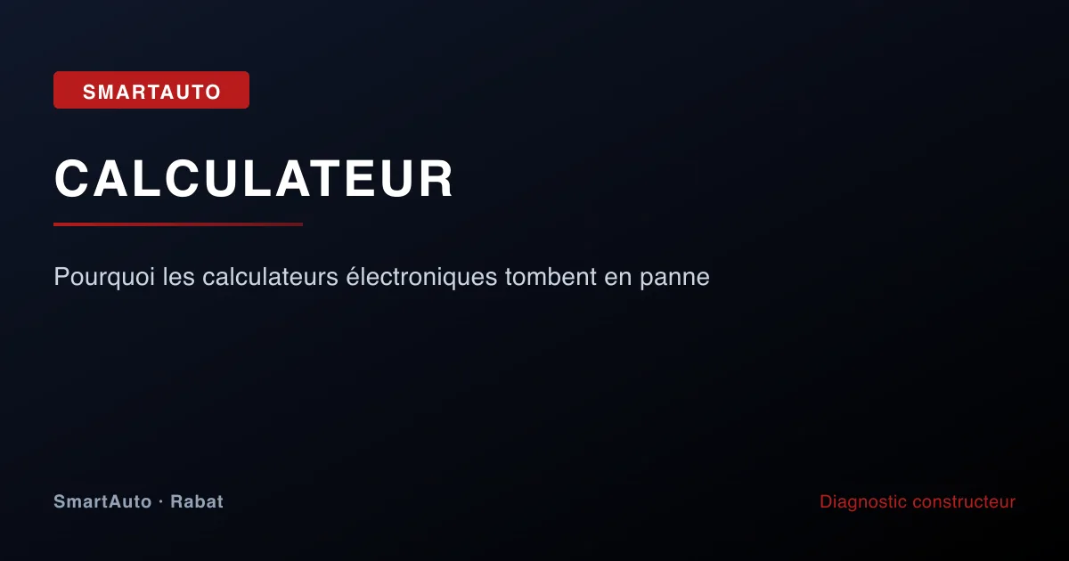 Pourquoi les calculateurs électroniques tombent en panne