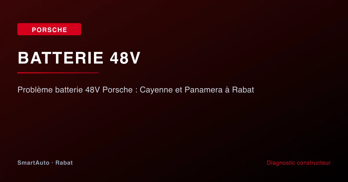 Problème batterie 48V Porsche : Cayenne et Panamera à Rabat — atelier SmartAuto Rabat batterie 48V Mild Hybrid