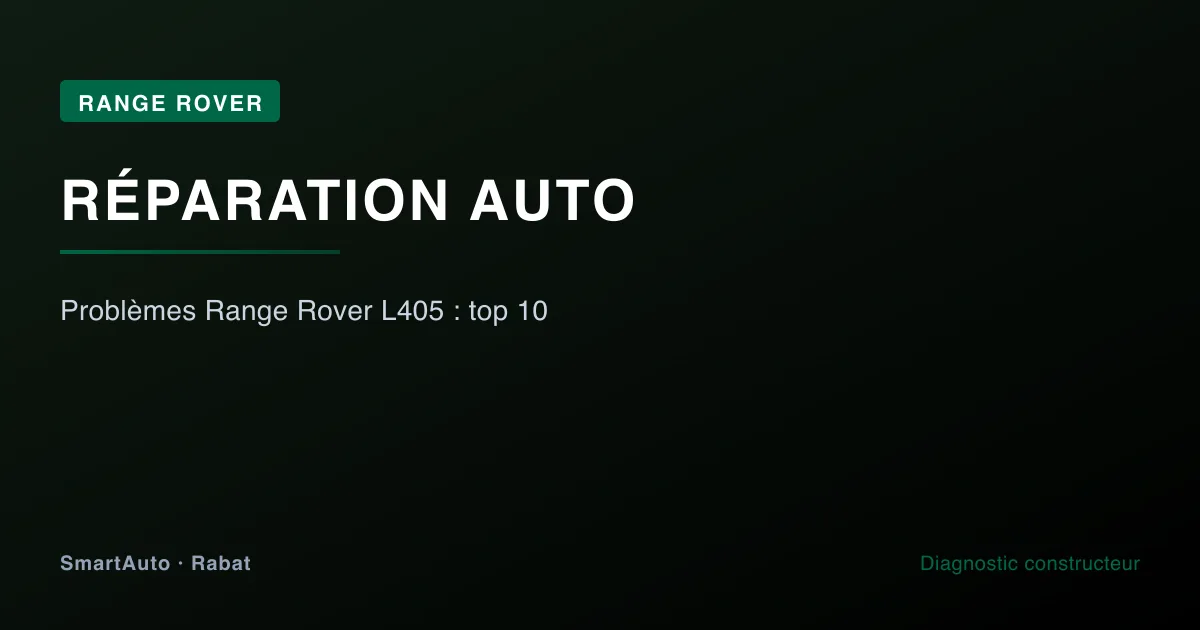 Diagnostic et réparation Range Rover à Rabat par SmartAuto — atelier Agdal Hay Riad