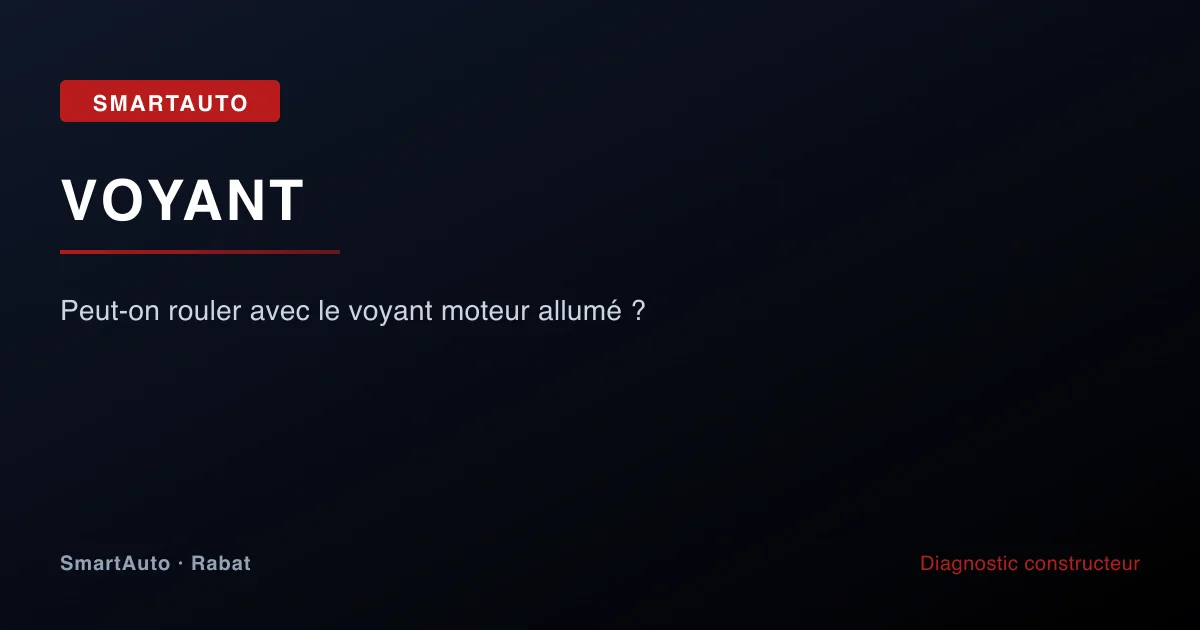 Illustration article : peut-on rouler avec le voyant moteur allumé ? — SmartAuto Rabat