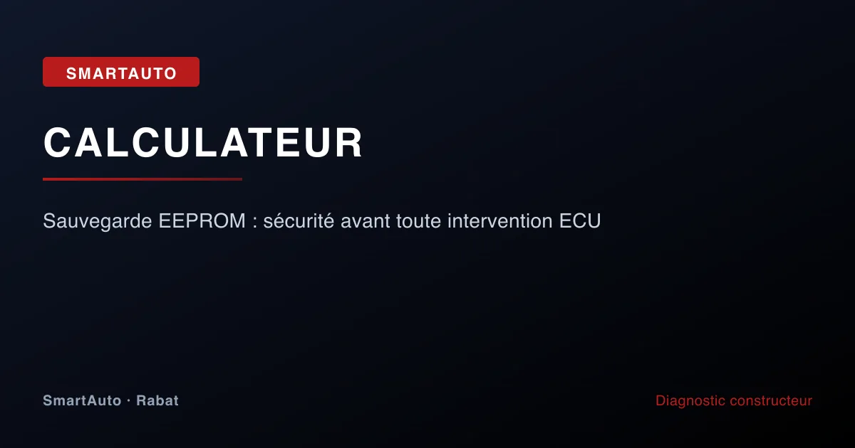 Photo intervention multimarque chez SmartAuto Rabat — sauvegarde eeprom : sécurité avant toute intervention ecu
