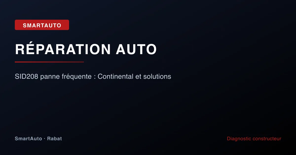 Photo intervention multimarque chez SmartAuto Rabat — sid208 panne fréquente : continental et solutions