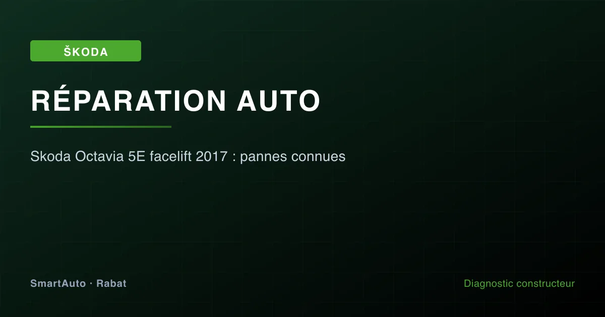 Diagnostic Skoda 2012+ à Rabat par SmartAuto — atelier Agdal