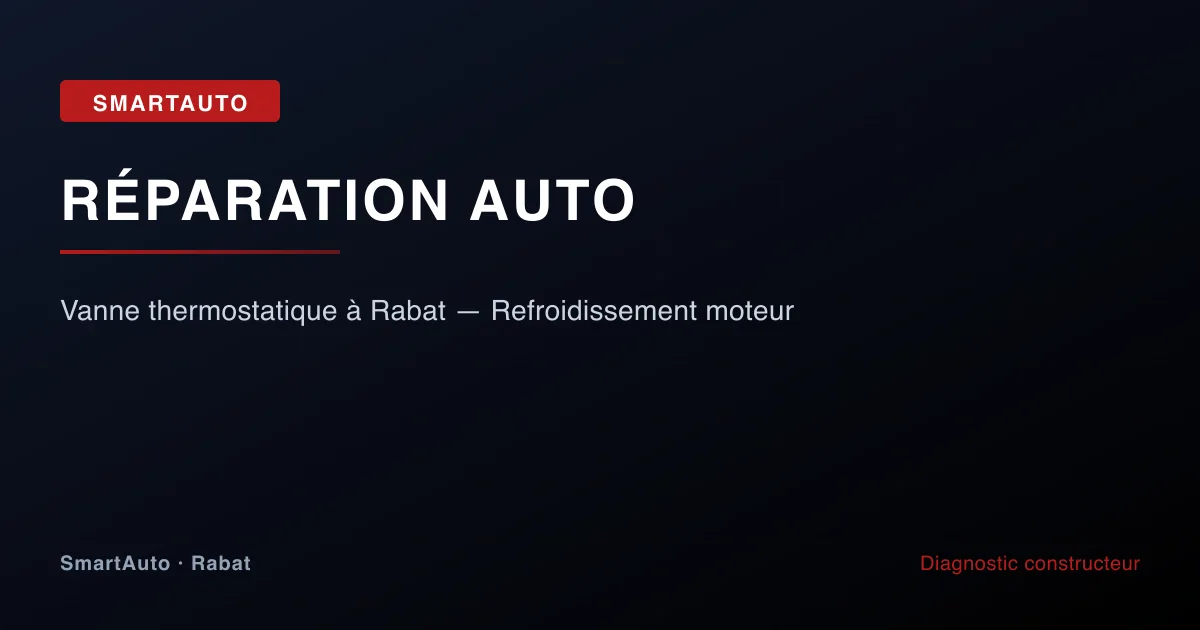 Boîtier thermostat moteur en remplacement à SmartAuto Rabat