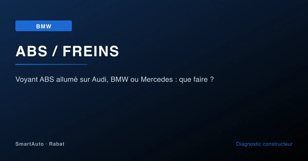 Illustration article : voyant abs allumé sur audi, bmw ou mercedes : que faire ? — SmartAuto Rabat
