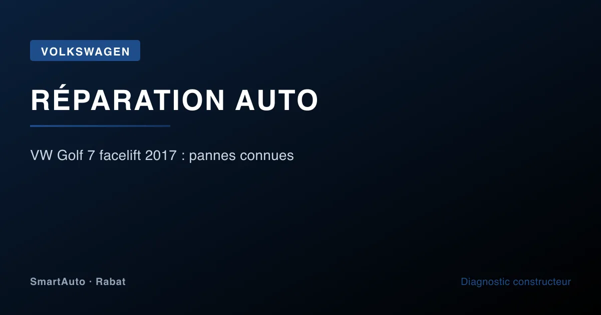 Diagnostic Volkswagen 2012+ à Rabat par SmartAuto — atelier Agdal