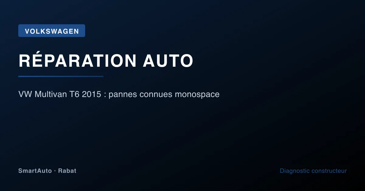 Diagnostic Volkswagen 2012+ à Rabat par SmartAuto — atelier Agdal