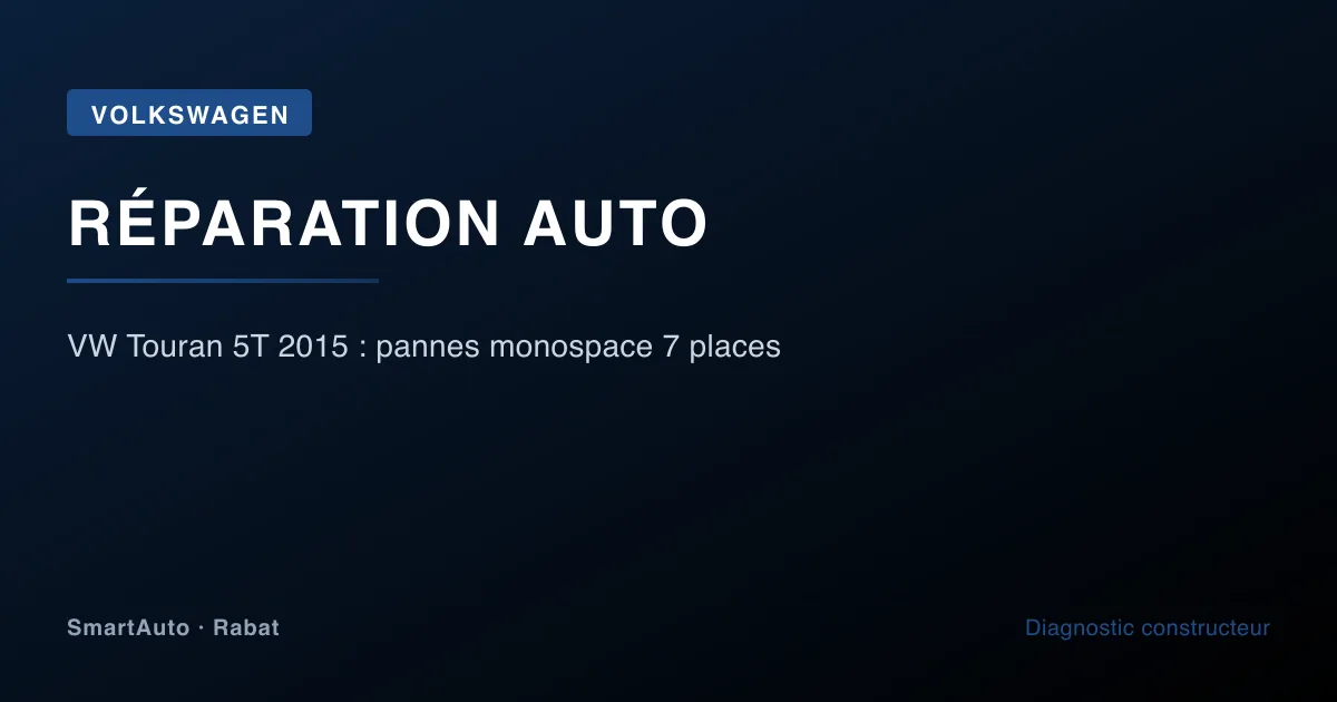 Diagnostic Volkswagen 2012+ à Rabat par SmartAuto — atelier Agdal